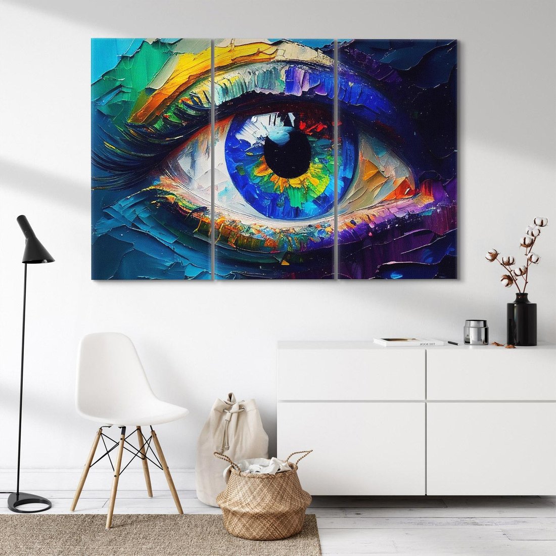 Obraz na płótnie 120x80 - Mistyka Tęczowego Oka - oko, obraz olejny