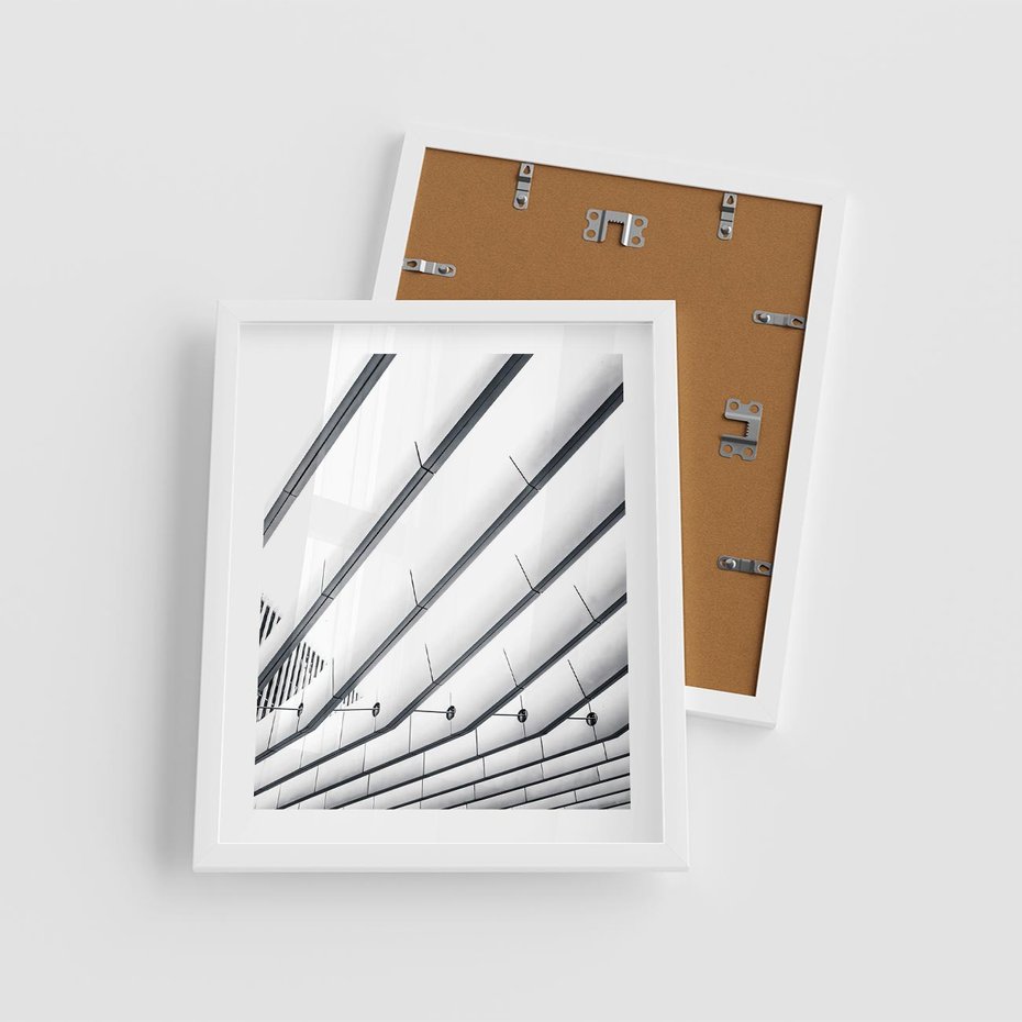 Plakat w ramie 40x50 - Czarno-Biała Fotografia Architektury - nowoczesna architektura, bialo czarny - rama biała