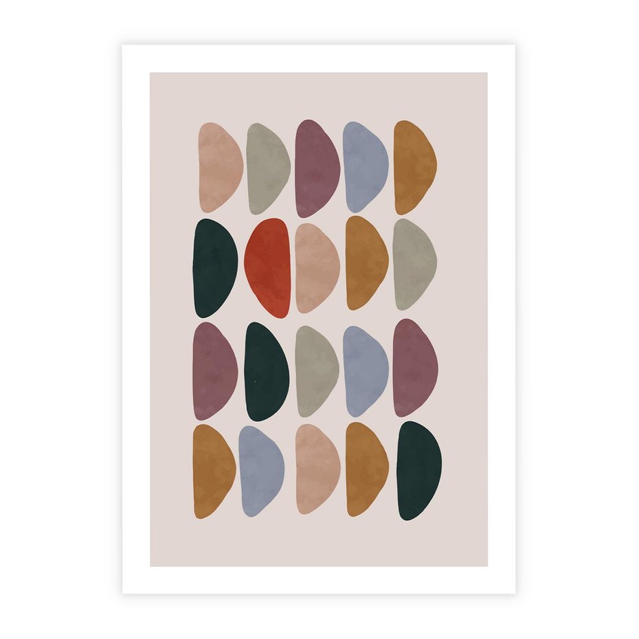 Plakat bez ramy 21x30 - Granice Boho - abstrakcyjny obraz, geometryczna kompozycja