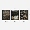 Zestaw obrazy w ramie 50x70 galeria - Sepia, domek, w, górach - rama czarna