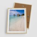 Plakat w ramie 50x70 - Rajski klimat plaży tropikalnej - plaża, tropiki - rama drewno