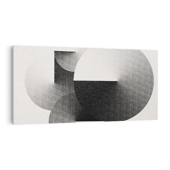 Obraz na płótnie 140x70 - Taniec Szarych Okręgów - graficzne, geometryczne kształty