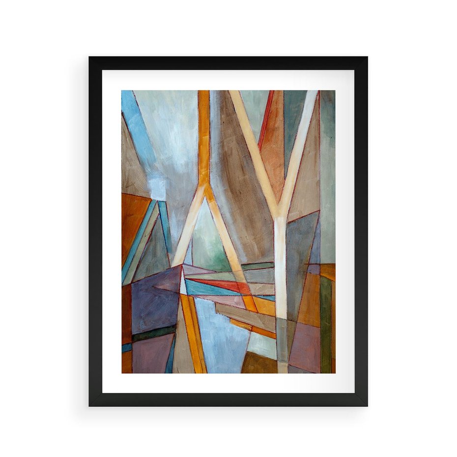 Plakat w ramie 40x50 - Geometria abstrakcji - abstrakcja, geometria - rama czarna