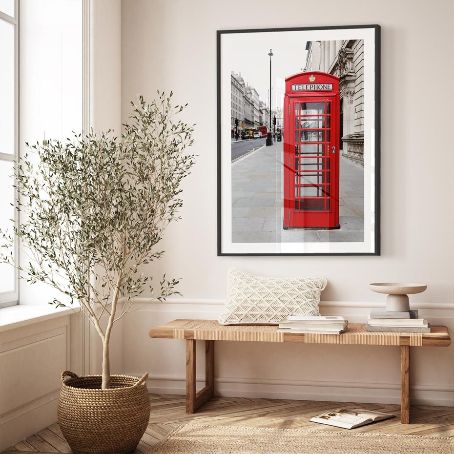 Plakat bez ramy 40x50 - Londyńska budka w perspektywie - budka, Londyn