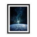 Plakat w ramie 50x70 - Wędrówka przez galaktyki - ziemia, kosmos - rama czarna