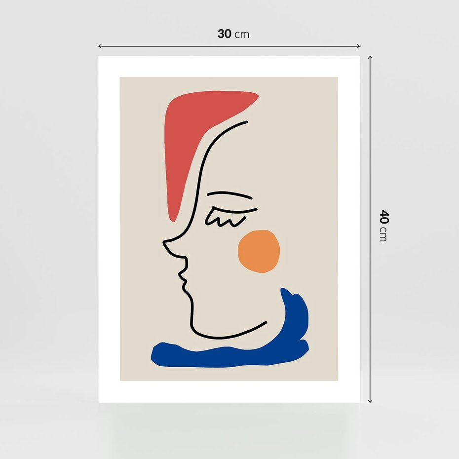 Plakat bez ramy 30x40 - Impresje Kształtów - abstrakcyjny obraz, przypomina twarz