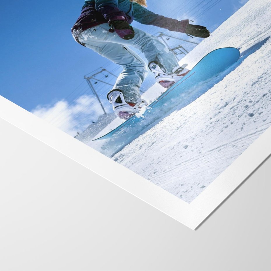 Plakat bez ramy 40x50 - Snowboard na zimowych zboczach - snowboard, zima