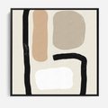 Obraz w ramie 50x50 - Kształtne Formy - geometryczne nieregularne kształty, nowoczesna kompozycja - rama czarna