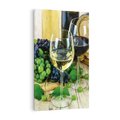 Obraz na płótnie 70x100 - Wino winogrona i kieliszki - wino, winogrona