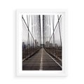 Plakat w ramie 50x70 - Nowoczesna Linia - most, nowoczesna - rama biała