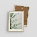 Plakat w ramie 30x40 - Minimalistyczna Tropikalna Harmonia - tropikalna roślina, zielone liście - rama drewno