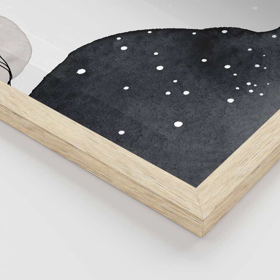 Zestaw obrazy w ramie 50x70 galeria - Line, art, nowoczesny, twarz, akwarela - rama drewno