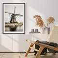 Plakat bez ramy 21x30 - Holenderski Wiatrak w Sepii - holenderski wiatrak, młyn