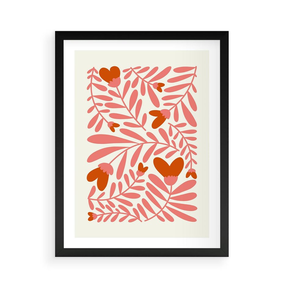 Plakat w ramie 50x70 - Taniec komplementarnych barw - kwiaty, pastelowe kolory - rama czarna