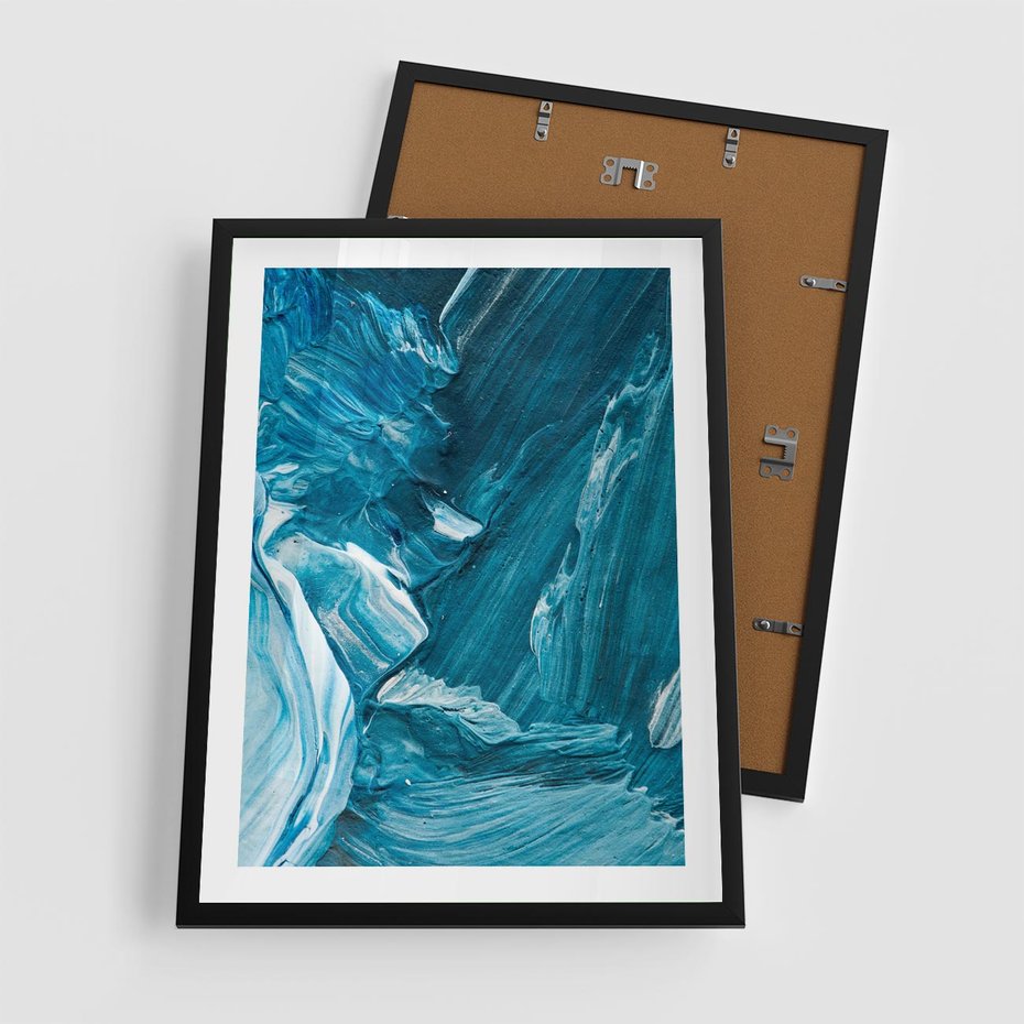 Plakat w ramie 50x70 - Wyrazista abstrakcja w akwareli - abstrakcja, akwarela - rama czarna