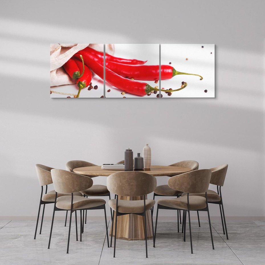 Obraz na płótnie 120x40 - Eksplodujące Smaki: Papryczki i Warzywa - papryczki, warzywa