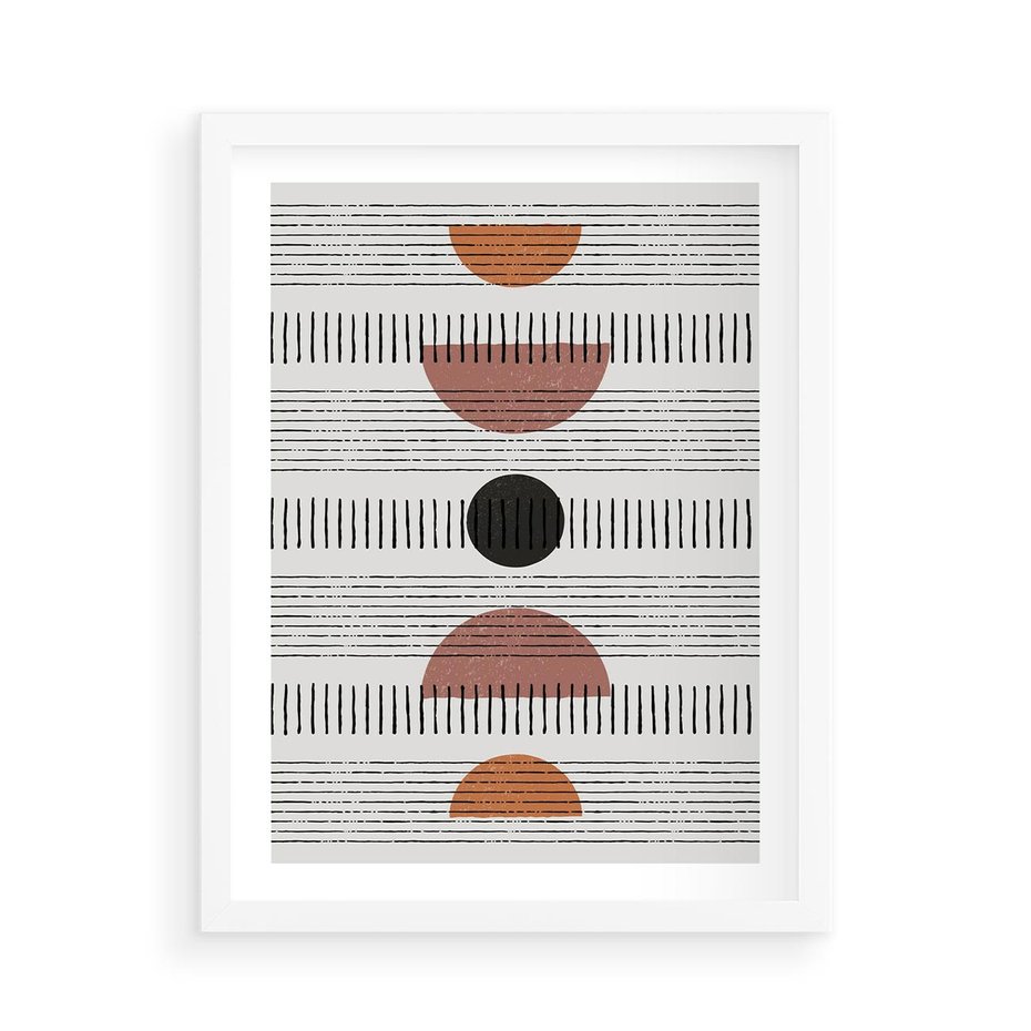 Plakat w ramie 50x70 - Plakat w Stylu Abstrakcji - geometryczna grafika, plakat - rama biała