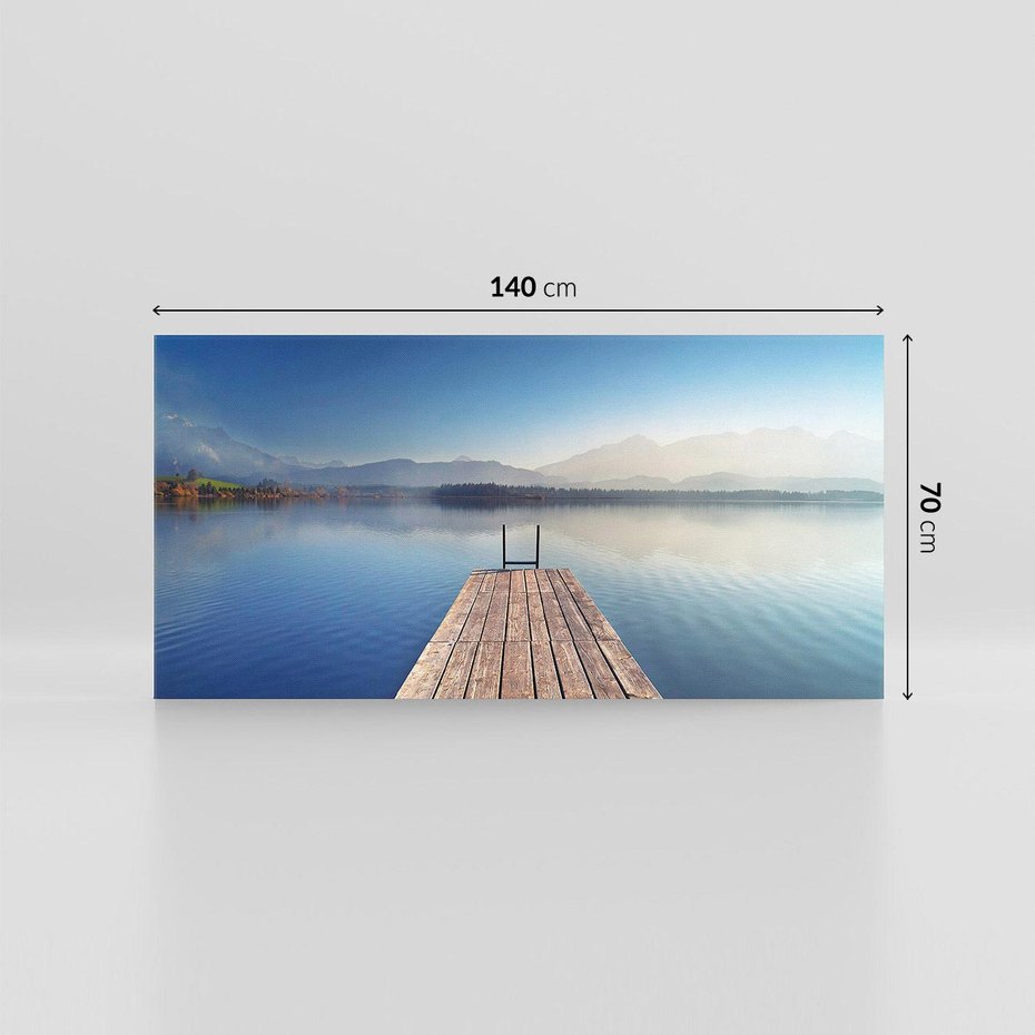 Obraz na płótnie 140x70 - Alpy: jezioro i malownicze molo - Alpy, jezioro