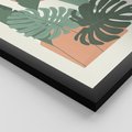Zestaw obrazy w ramie 50x70 galeria - Liście, graficzne, boho, monstera - rama czarna
