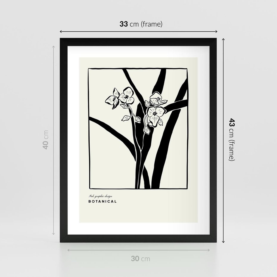 Plakat w ramie 30x40 - Symfonia kwiatowej ekspresji - kwiat, grafika - rama czarna
