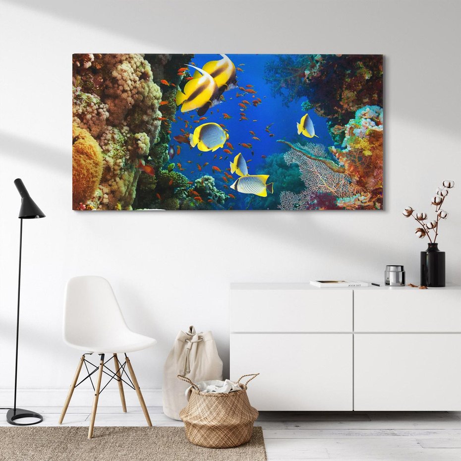Obraz na płótnie 120x60 - Podwodne królestwo rafy koralowej - rafa, koralowa