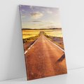 Obraz na płótnie 80x120 - Droga ku zachodowi słońca - droga, zachód