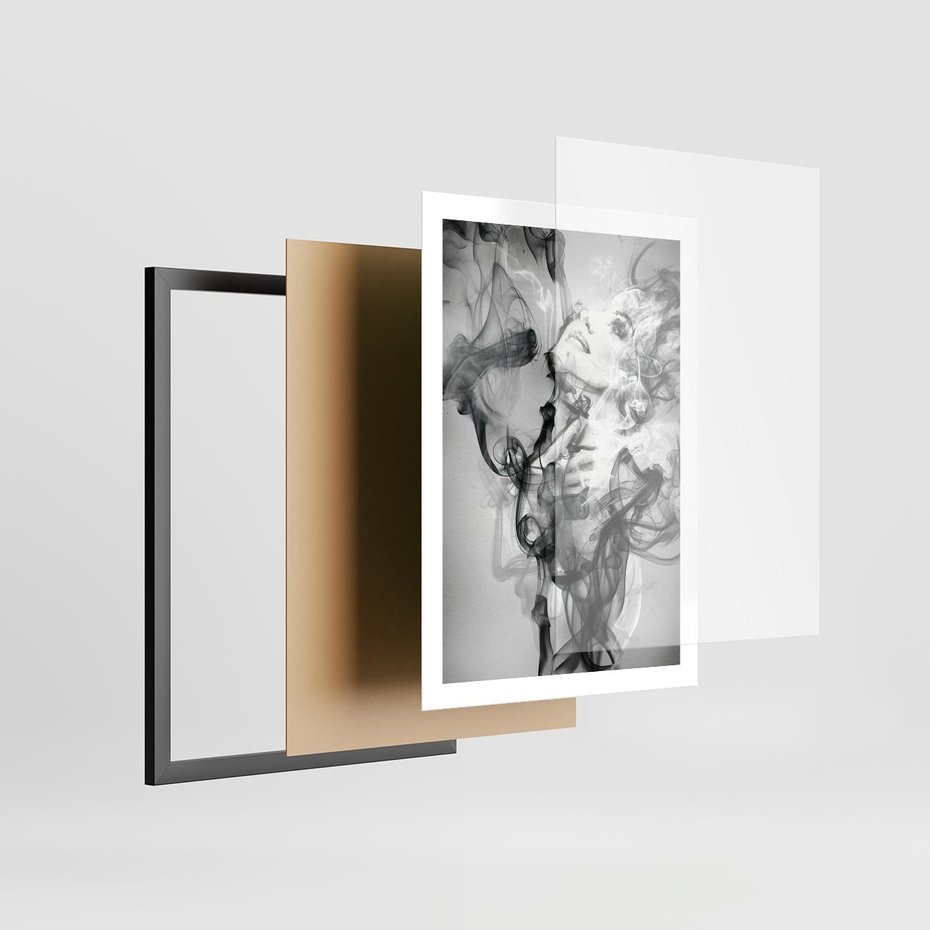 Plakat w ramie 50x70 - Abstrakcja kobiecego piękna - abstrakcja, kobieta - rama czarna