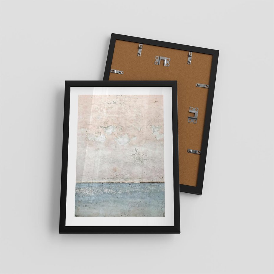 Plakat w ramie 30x40 - Obraz Starej Ściany z Delikatnymi Odcieniami - ściana, stara ściana - rama czarna