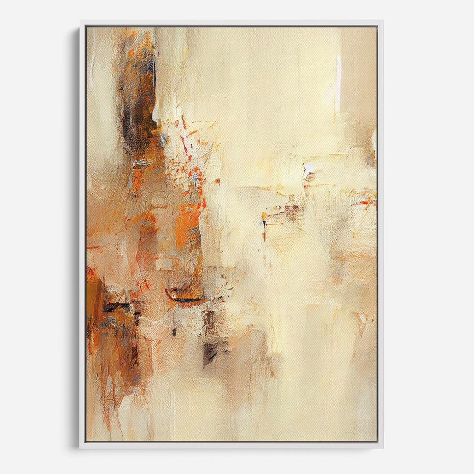 Obraz w ramie 80x120 - Odbicie utraconych barw - abstrakcja, tekstury farb - rama biała