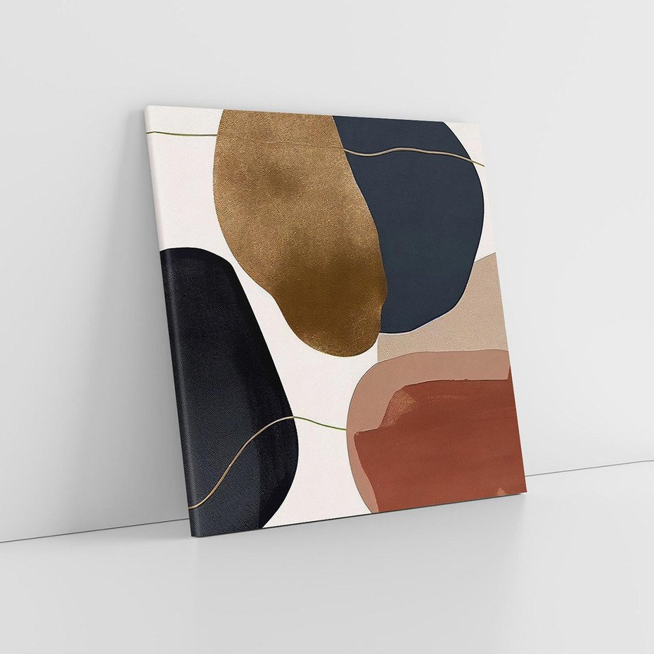 Obraz na płótnie 30x30 - Wibracje uczuć i emocji - nieregularne plamy, czarny