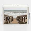 Obraz w ramie 120x80 - Morze i drewniany pomost - morze, pomost - rama drewno