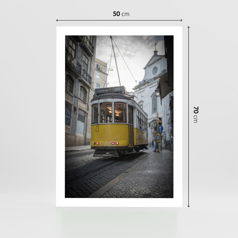 Plakat bez ramy 50x70 - Urok tramwajów Lizbony - tramwaj, Lizbona