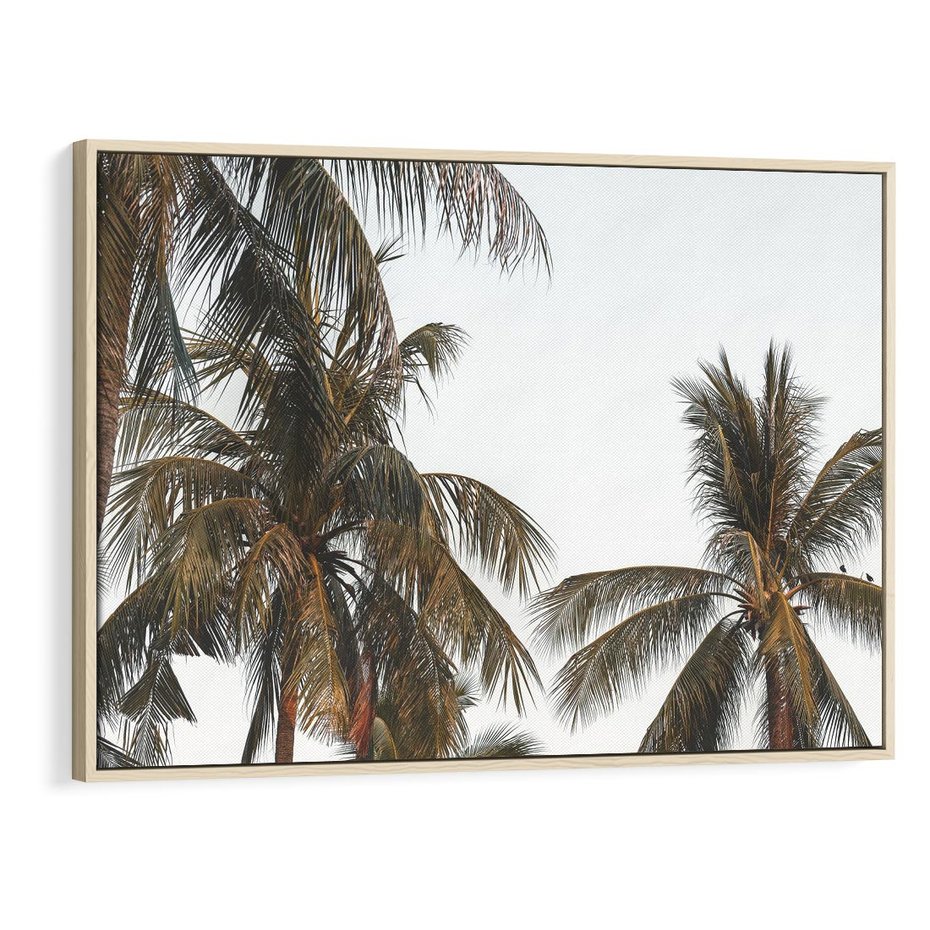 Obraz w ramie 70x50 - Palmy - tęsknota za Hawajami - palmy, Hawaje - rama drewno