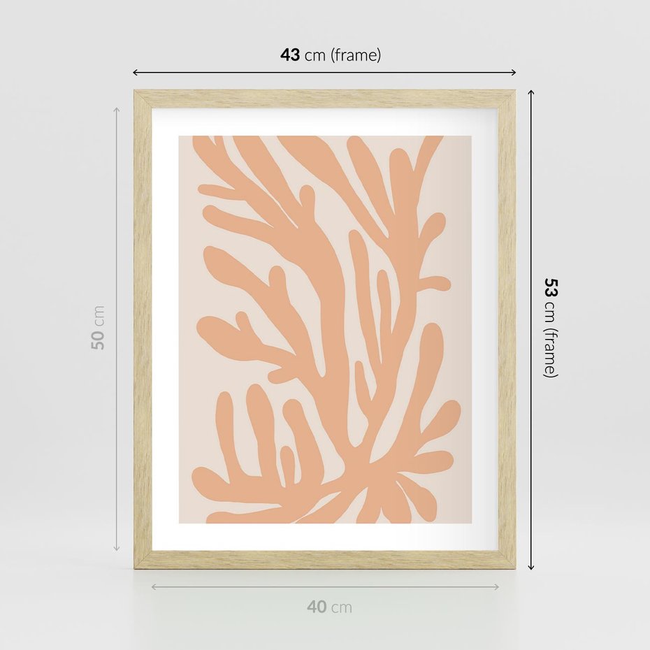 Plakat w ramie 40x50 - Rozkwitające Abstrakcje - nowoczesna sztuka, plakat modern - rama drewno