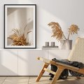 Plakat w ramie 50x70 - mpresyjne układy traw - boho, trawy - rama czarna