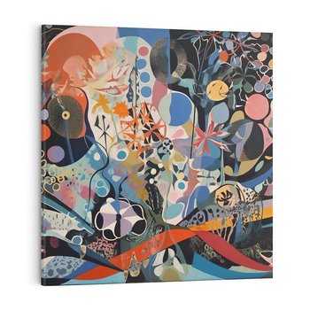 Obraz na płótnie 40x40 - Kolory Pasteli - abstrakcja, olej na płótnie