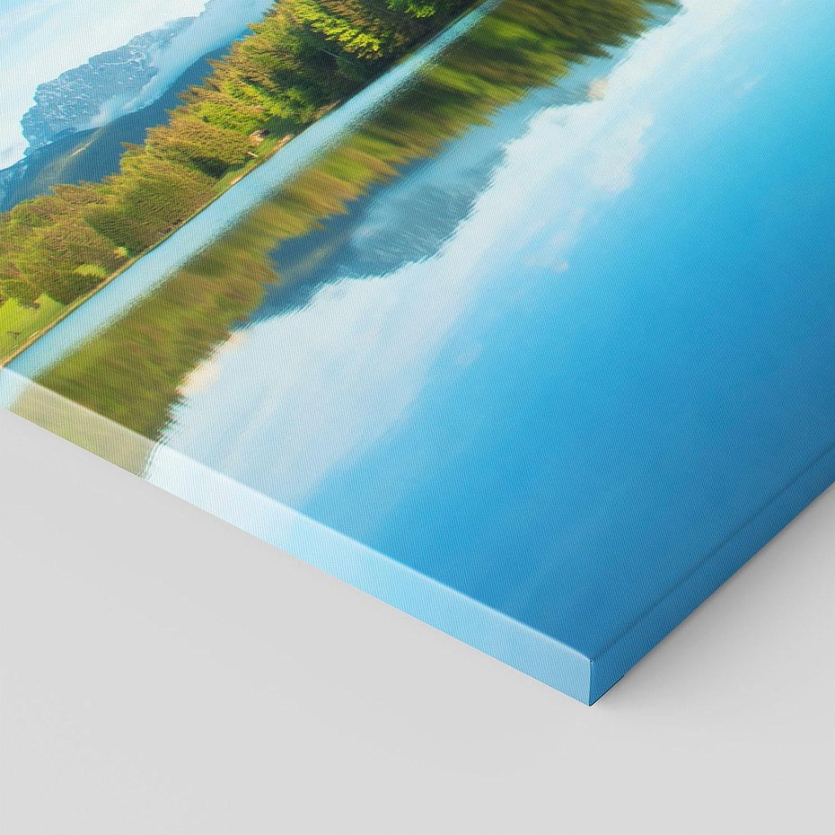 Obraz na płótnie 100x50 - Jezioro w lesie: Ucieczka do natury - jezioro, las