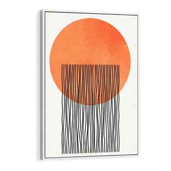 Obraz w ramie 80x120 - Echa Wyobraźni - koło, boho styl - rama biała