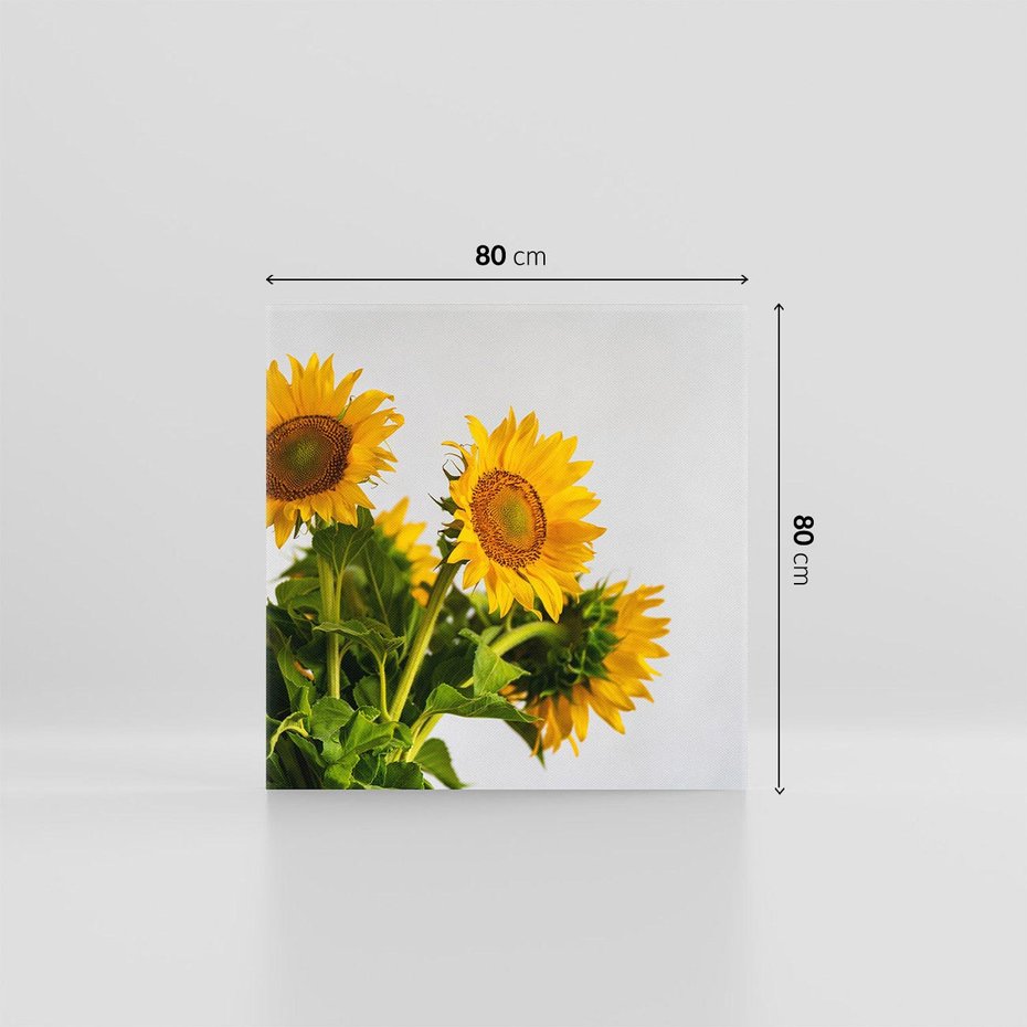 Obraz na płótnie 80x80 - Słoneczna Radość - fotografia, żółte słoneczniki