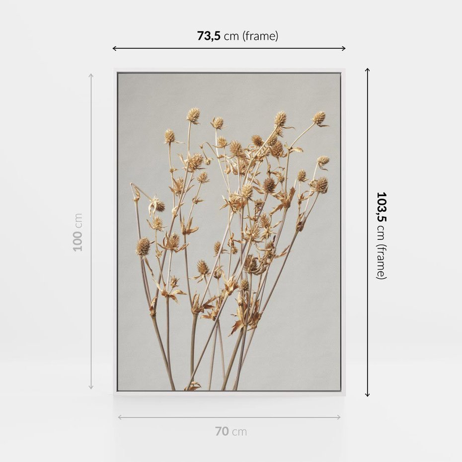 Obraz w ramie 70x100 - Delikatne gipsówki - gipsówka, suche - rama biała