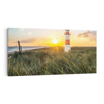 Obraz na płótnie 120x60 - Magia latarni przy zachodzie - latarnia, zachód