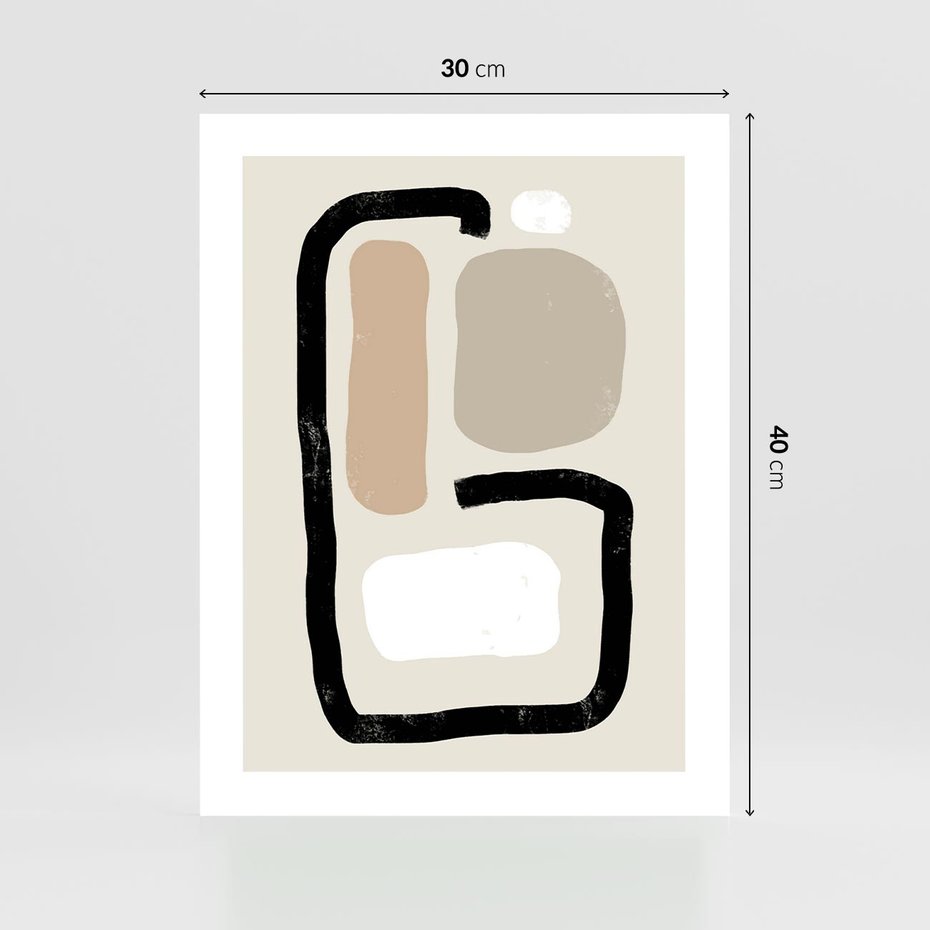 Plakat bez ramy 30x40 - Kształtne Formy - geometryczne nieregularne kształty, nowoczesna kompozycja