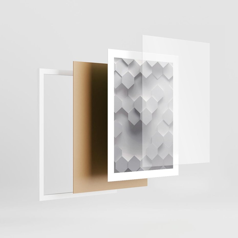 Plakat w ramie 30x40 - Kreatywna Forma - geometryczny, 3D - rama biała