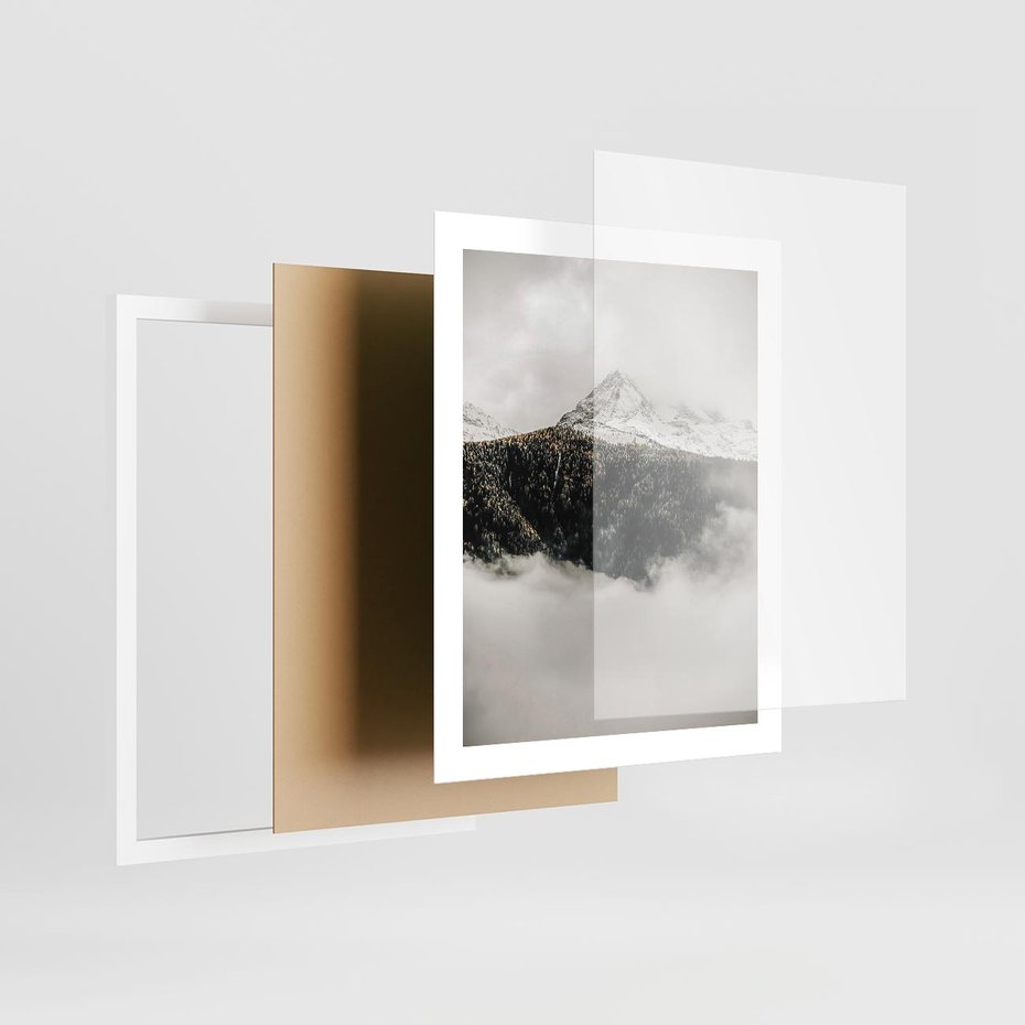 Plakat w ramie 40x50 - Zimowa Wielkość - górski krajobraz, zima w górach - rama biała
