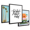 Zestaw obrazy w ramie 30x40 galeria - Pozytywny, cytat, plaża, palmy, wakacje - rama czarna