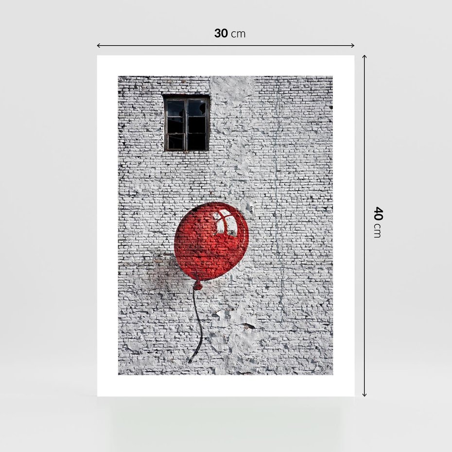 Plakat bez ramy 30x40 - Mur Balonów - mur, balon