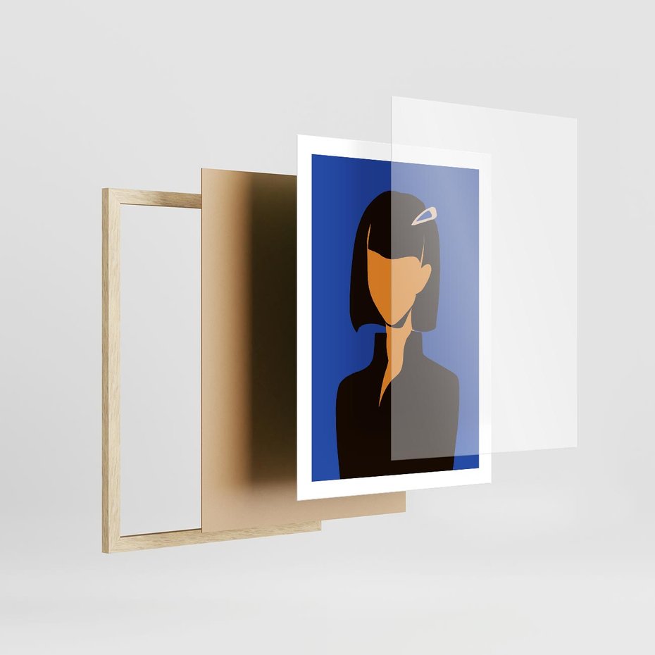 Plakat w ramie 50x70 - Energetyczne Zestawienie - sztuka nowoczesna, plakat - rama drewno