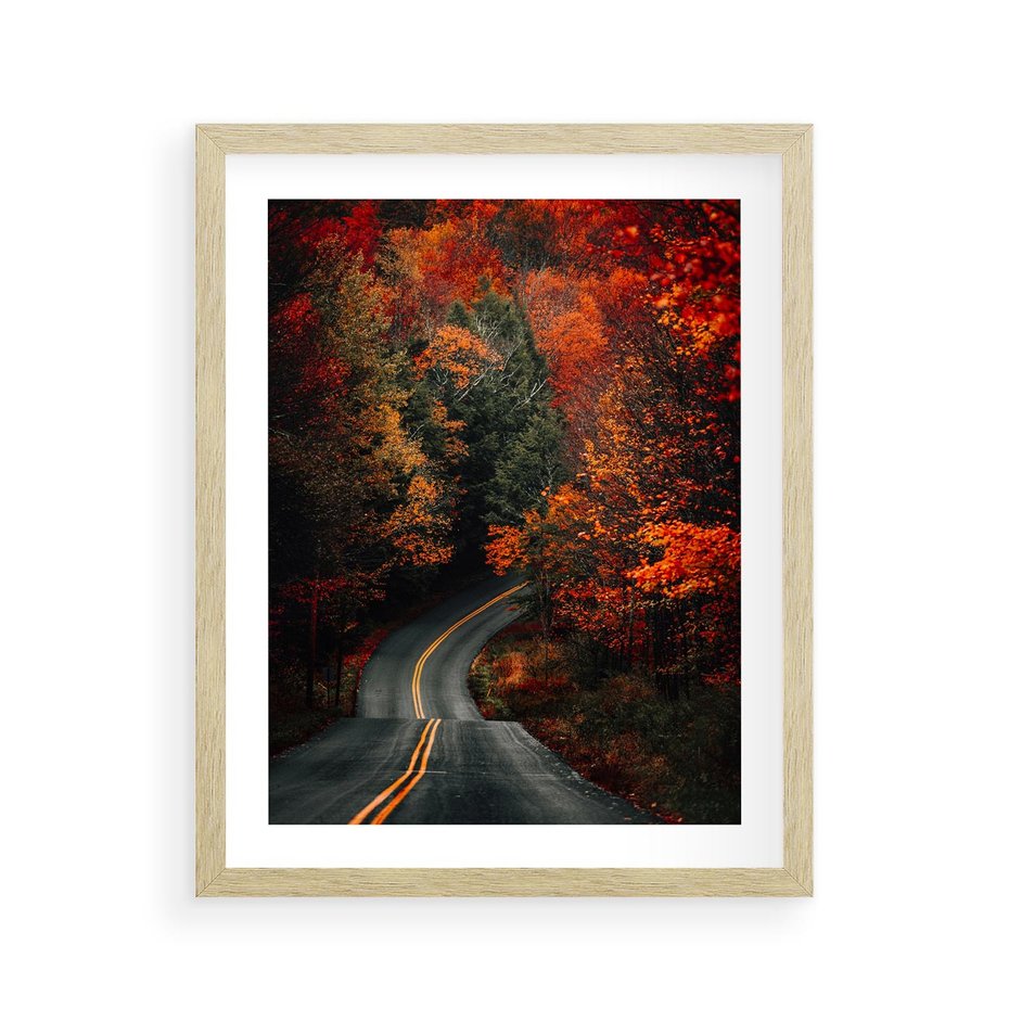 Plakat w ramie 40x50 - Jesienne Podróżowanie - fotografia, jesień - rama drewno