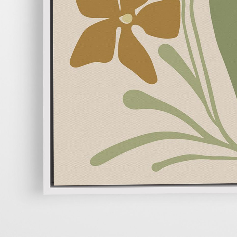 Obraz w ramie 80x120 - Subtelność Utajona - nowoczesny plakat, roślinność - rama biała