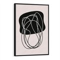 Obraz w ramie 50x70 - Abstrakcyjne Harmonie - abstrakcyjne szkicowane linie, minimalizm - rama czarna